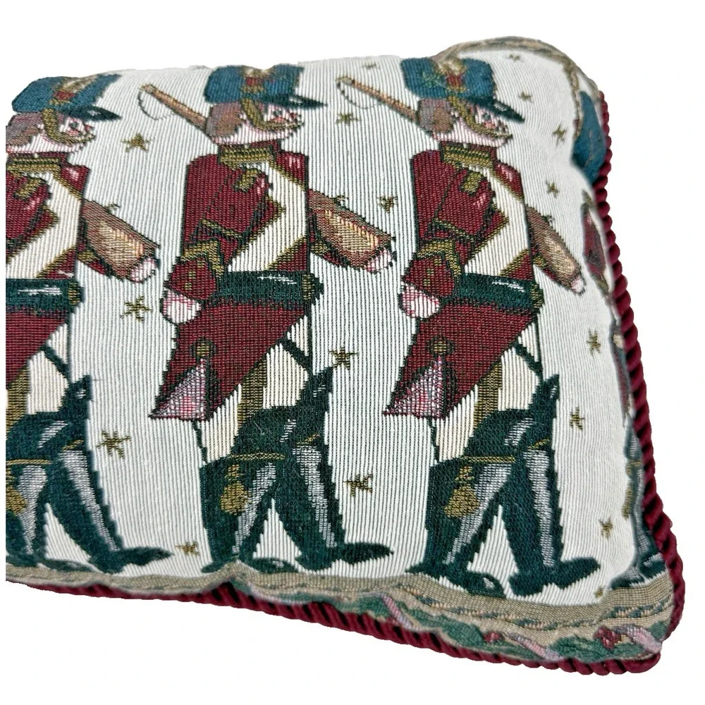 Vintage Newport Tapestry Christmas Toy Soldier Throw Pillows 22